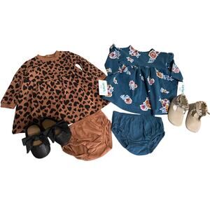 Carter’s Dress Bundle 9 Months Long Sleeve Matching Shoes Old Navy & Robeez